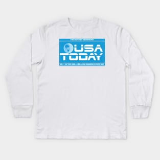 Back to the Future USA Today Logo Kids Long Sleeve T-Shirt